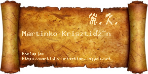 Martinko Krisztián névjegykártya